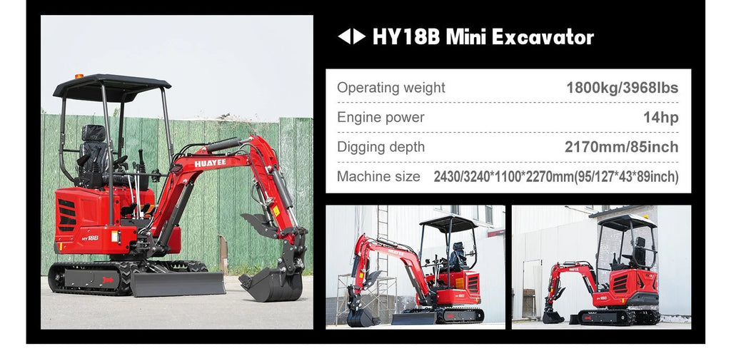 Mini Escavadeira de Nível Profissional — Equipada com Cabine Deluxe e Motor Diesel Kubota. Envio dos EUA. Personalizável. - Kasa & Pet