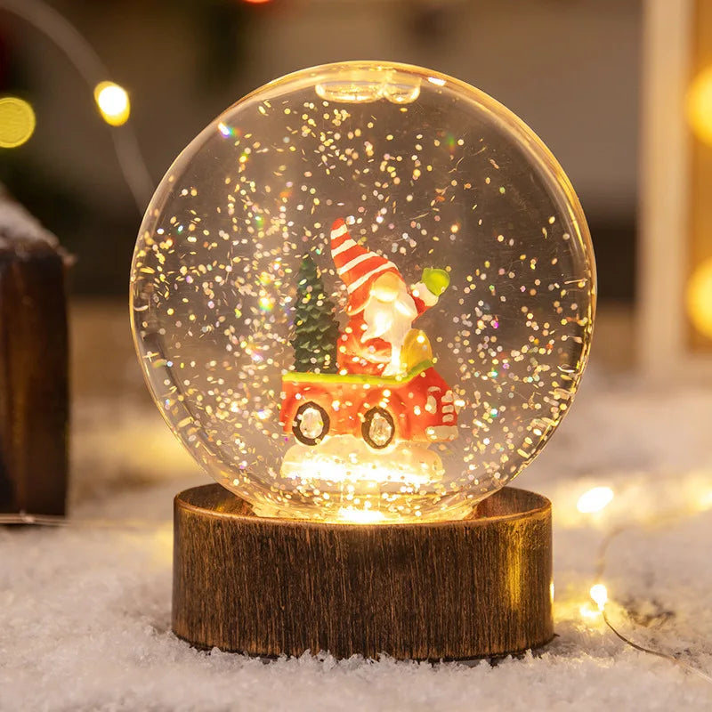 Decorações de Natal: Bolas de Cristal Iluminadas Luzes Noturnas Luzes de Vento e Presentes de Natal Criativos