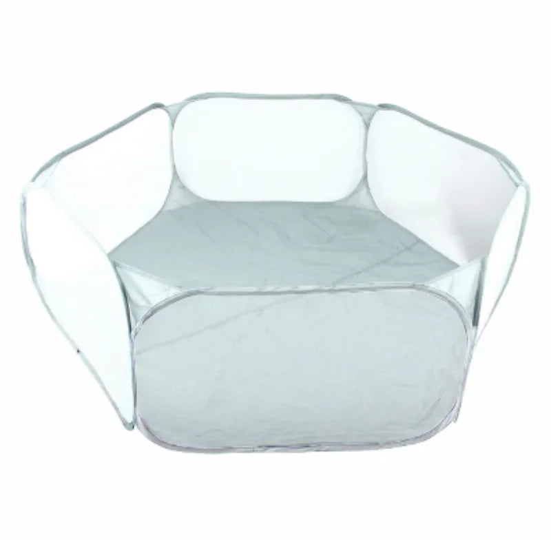 Transparente portátil pet gaiola tenda cão gato cercadinho aberto dobrável quintal cerca para hamster coelho cobaia pequena gaiola para animais de estimação