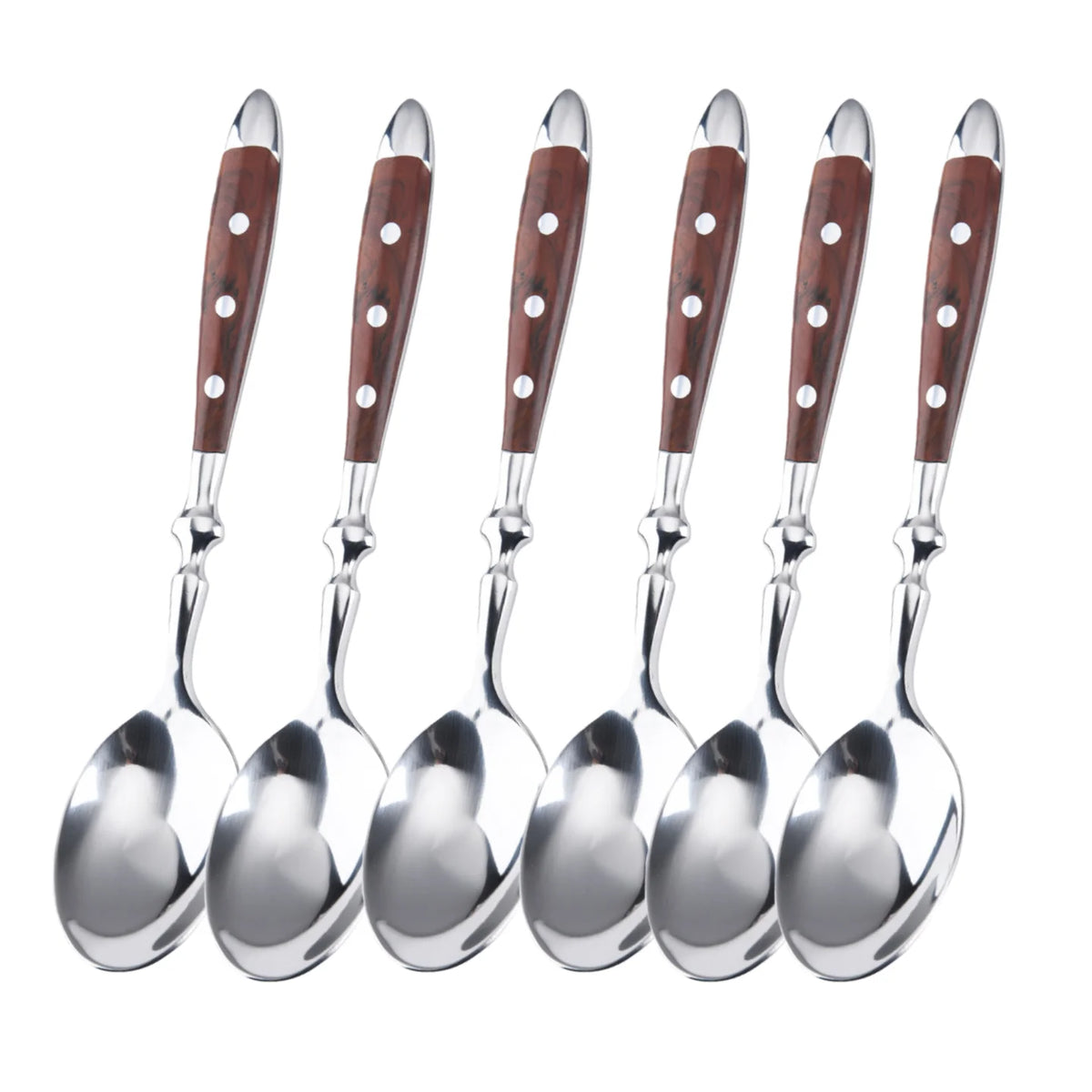 Conjunto de Talheres de Aço Inoxidável, Conjunto de 6 Peças Incluindo Faca, Garfo e Colher, Facas de Cozinha e Talheres para Sala de Jantar Kasa & Pet