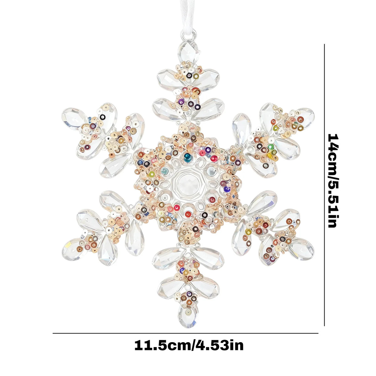 Decoração de árvore de natal decorações de cristal pendurado floco de neve sincelo decoração de cristal transparente decoração de festa de natal