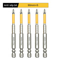 Brocas Longas de Aço Liga Antiderrapantes PH2, Ponta Magnética para Chave de Fenda, Broca de Impacto para Madeira 25/50/65/70/90/150mm