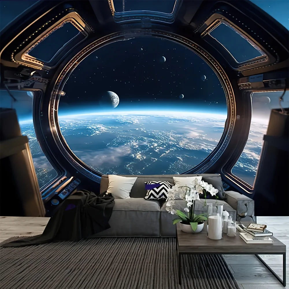 Vikama nave espacial poivota terra céu estrelado tema tapeçaria quarto sala de estar decoração da sala de jogos decoração do quarto