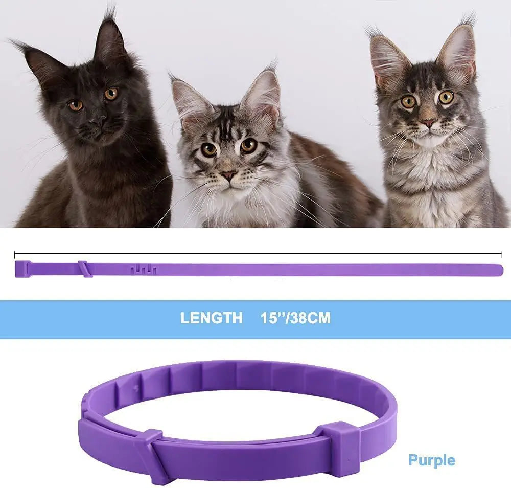 Coleira calmante para animais de estimação, para gatos, cães, ajustável, ansiedade, feromônio, reduzindo coleira para animais de estimação, duradoura, natural, calma, relaxar, calmante