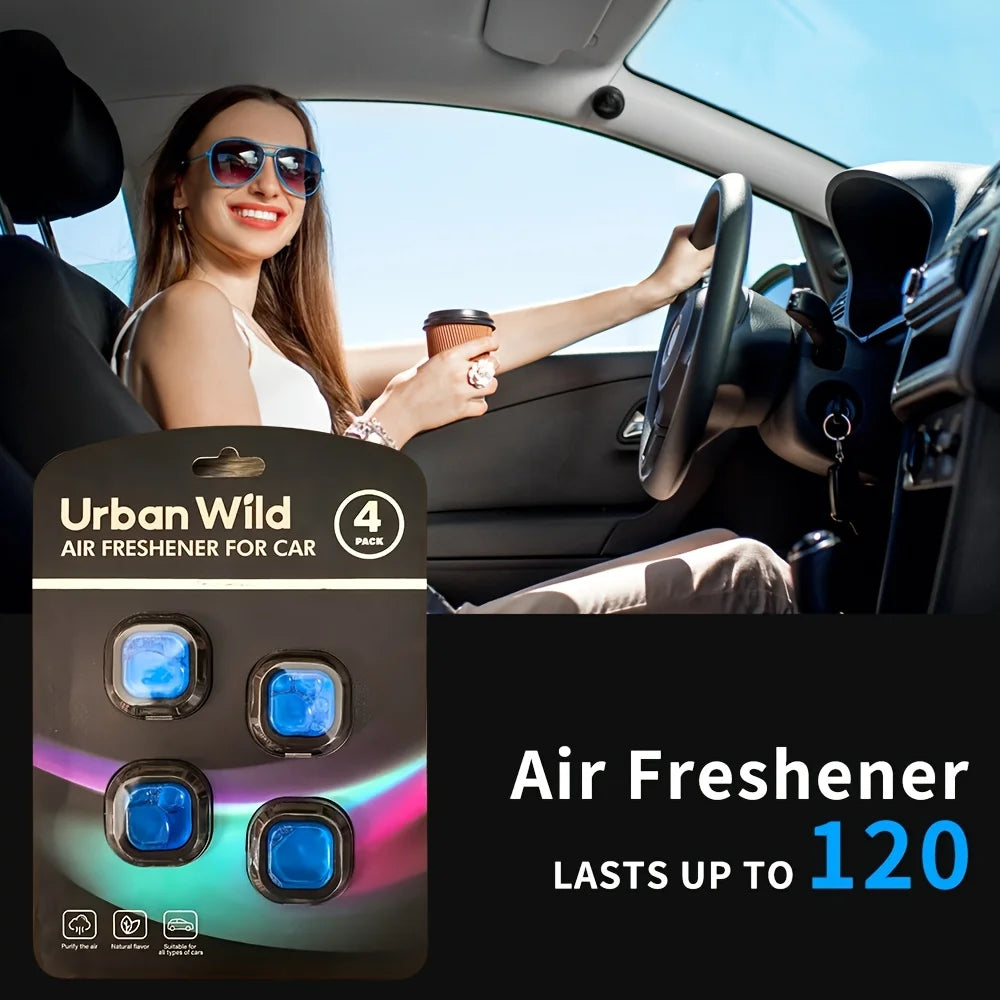 4 pacote ambientador de ar do carro ambientador de ventilação de ar do carro, aroma do carro relaxar fragrância de longa duração poderoso eliminador de odor