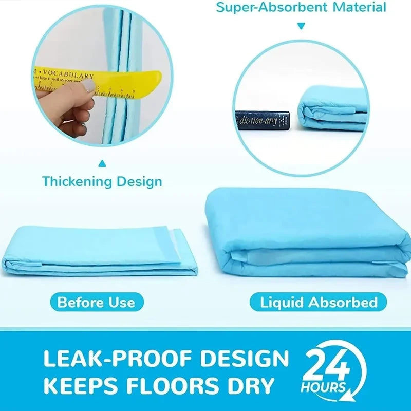 Fraldas Super Absorventes para Pets: Tapetes Descartáveis Grossos de Secagem Rápida para Cães e Gatos, com Desodorante e Recortáveis