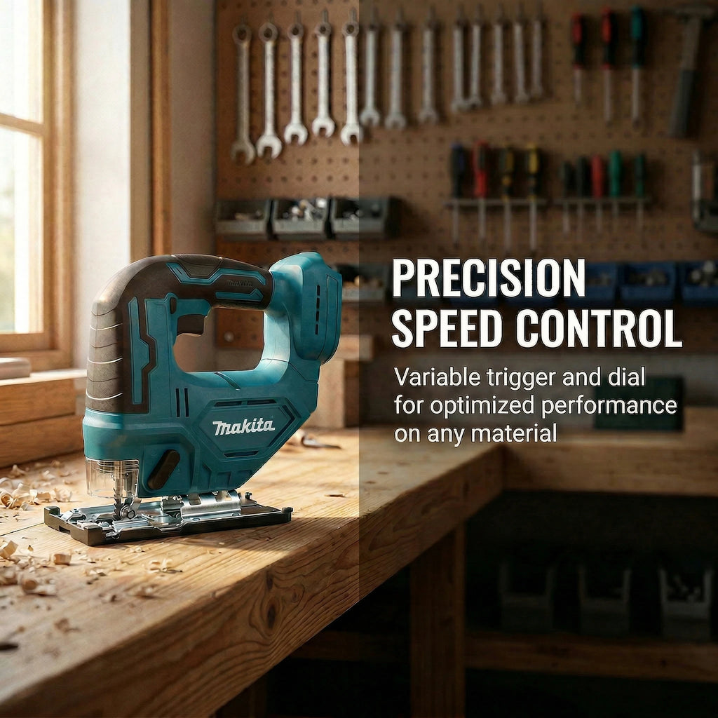 Serra Tico-Tico Makita DJV182Z 18V Sem Escovas, Curso de 26mm, 3500SPM, Serra Sem Fio para Corte de Madeira Curva