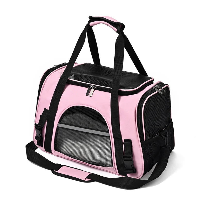 Portadores de animais de estimação mochila portátil respirável dobrável bolsa de ombro gato cão portador sacos de viagem de saída animais de estimação bolsa de transporte.