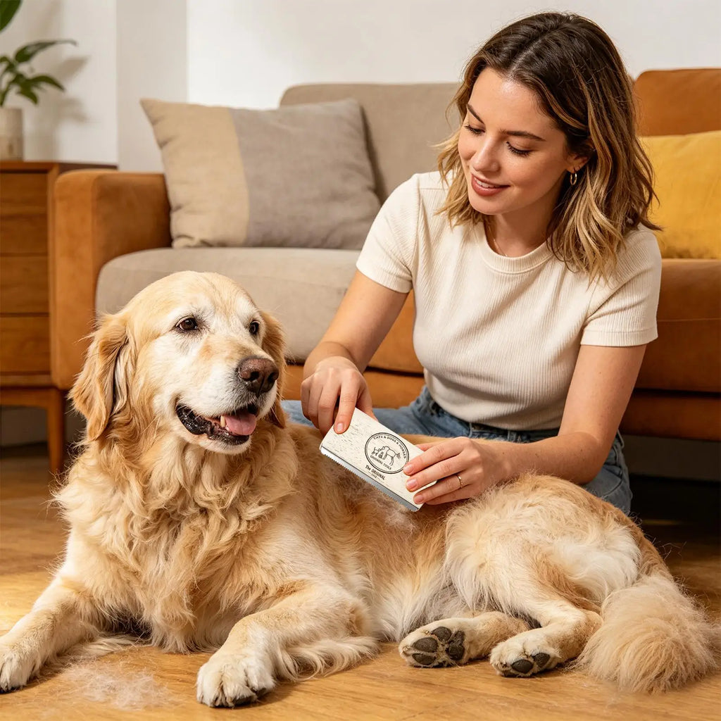 Escova para Remoção de Pelos de Animais de Estimação, Escova de Desembaraço e Tosa com Dentes de Metal e Cabo de Madeira, Produtos de Beleza para Gatos, Escova para Remoção de Pelos de Cavalos, Escova para Cães