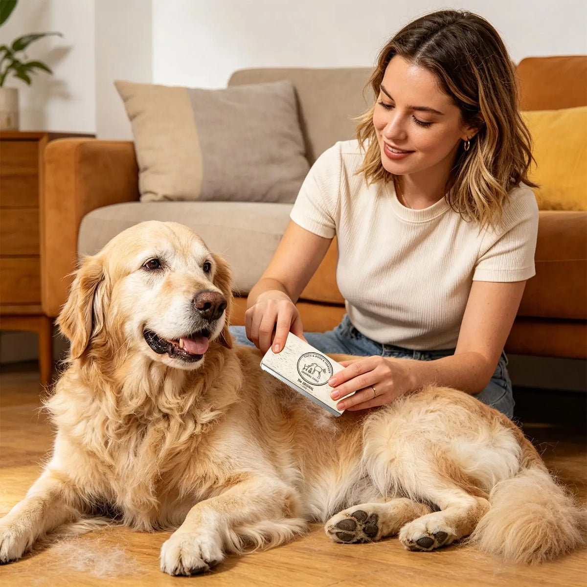 Escova para Remoção de Pelos de Animais de Estimação, Escova de Desembaraço e Tosa com Dentes de Metal e Cabo de Madeira, Produtos de Beleza para Gatos, Escova para Remoção de Pelos de Cavalos, Escova para Cães