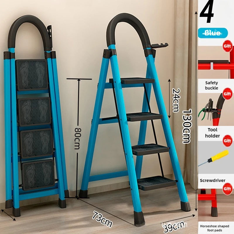 Escada, escada em ziguezague, escada dobrável, escada de três quatro cinco seis degraus, escada de engenharia de aço carbono espessada Kasa & Pet