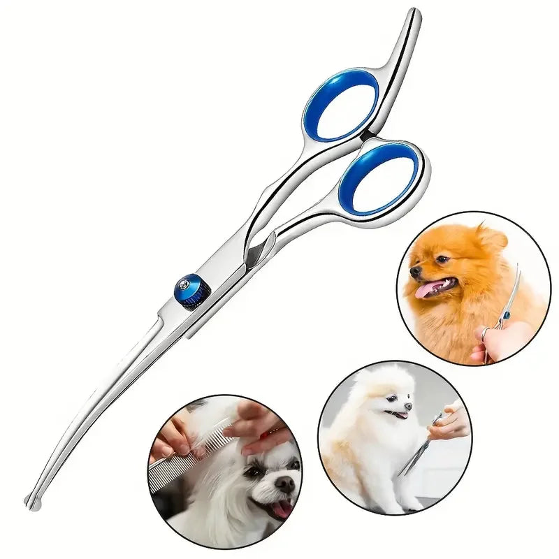 Tesoura segura para animais de estimação, 4 unidades, aço inoxidável ambidestro, tesoura para tosa de cães com cabeça redonda segura para aparar precisão