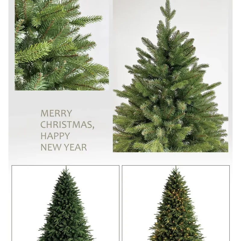 Árvore de Natal mista de PE de alta qualidade para decoração de Natal 2026, ramos densos com luzes, árvore de Natal
