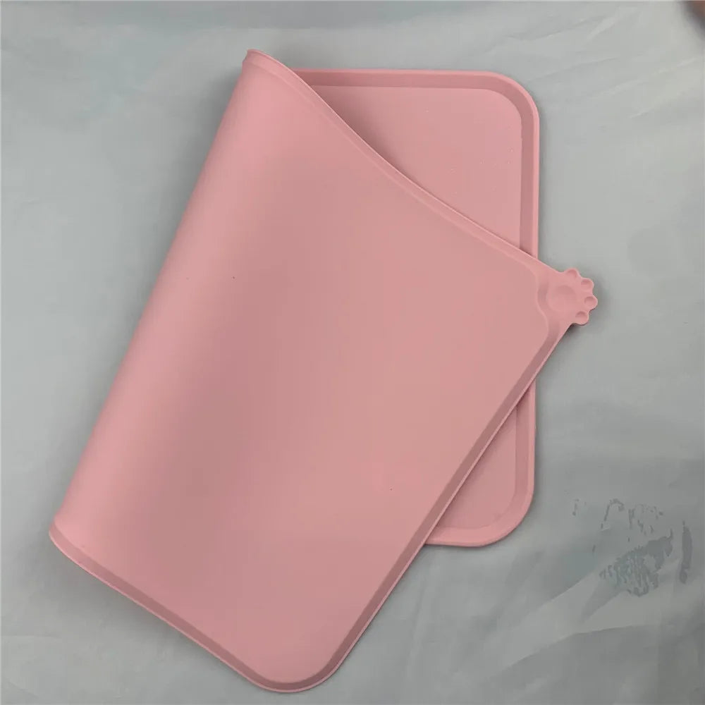 Tapete para Alimentação de Gatos e Cães, de Silicone, Impermeável, Antiderrapante, de Grau Alimentício, Fácil de Limpar, para Uso Interno e Externo, Acessórios para Animais de Estimação