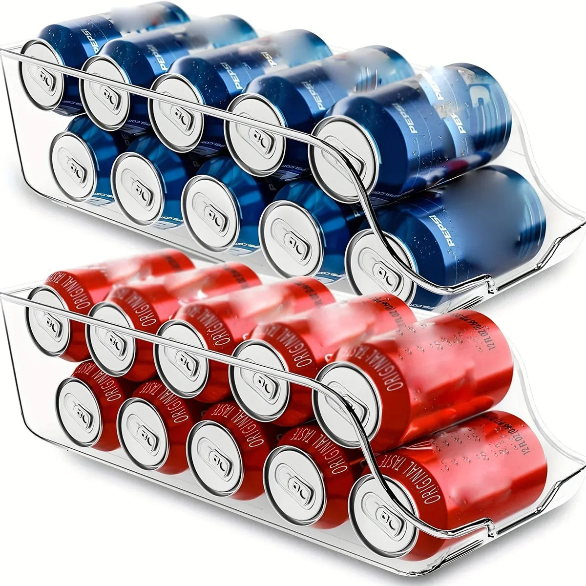 Organizador de geladeira, latas de refrigerante, dispensador de latas, dispensador de rolamento automático, organizador de geladeira, despensa
