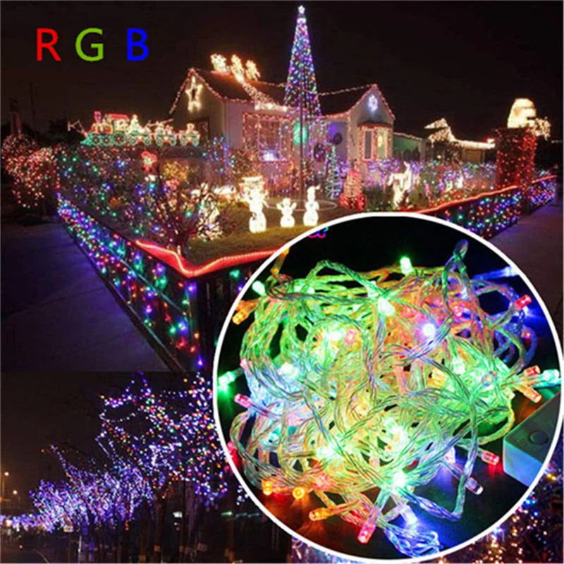 Christmas Lights 10M 20M 30M 50M 100M Decorative Led String Fairy Light 8 Modes Garlands Lights For Wedding Party Holiday Lights