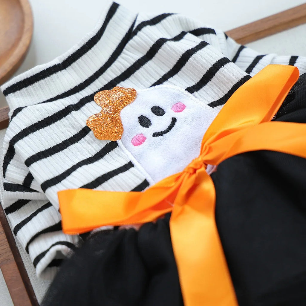 Fantasias de Halloween para Cães: Vestido Elegante para Pets com Saia Tutu – Colete para Cadelas de Outono/Inverno, para Poodles e Raças Pequenas, Gatos