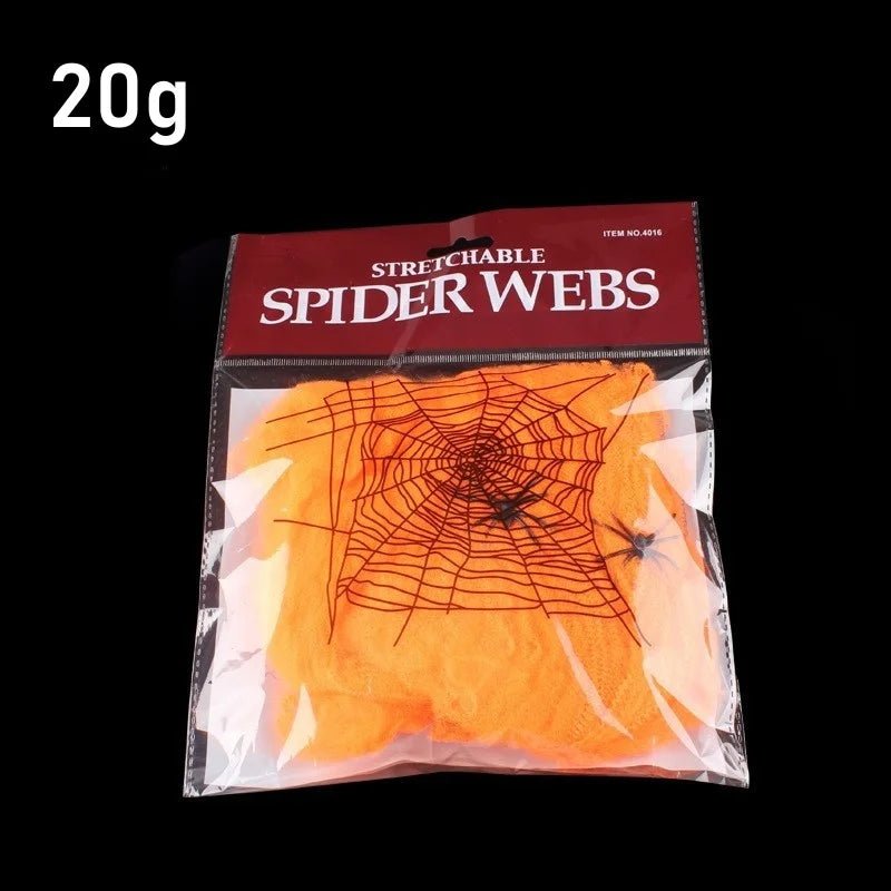 Decoração de Halloween Teia de Aranha Artificial Elástica Brilha no Escuro Adereços de Aranha Horror Gótico Decoração de Casa Assombrada Festa - Kasa & Pet