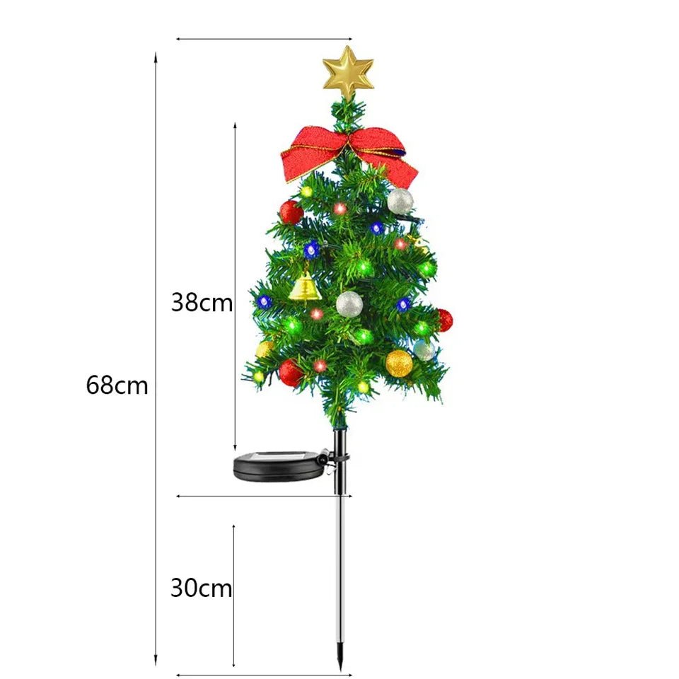 Árvore de natal luzes solares ao ar livre à prova dwaterproof água led jardim caminho gramado paisagem festivo decorativo luzes piso decoração natal