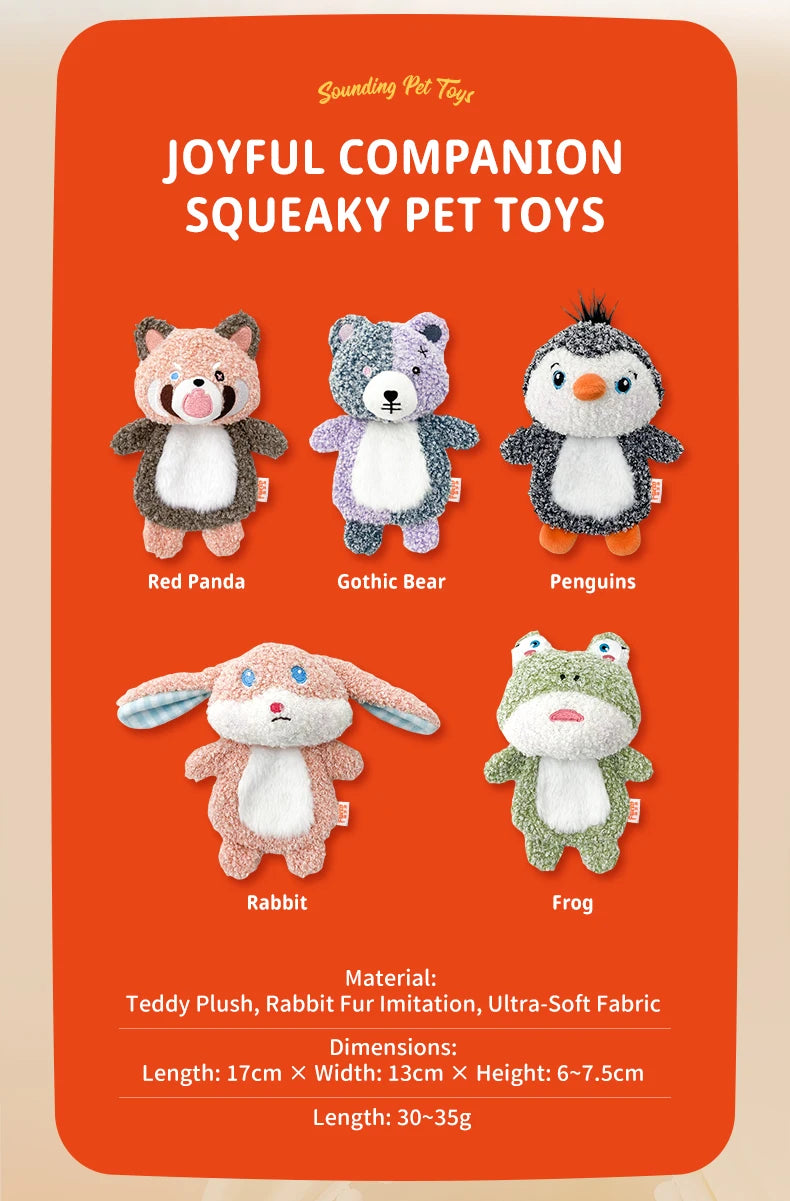 Bonito pequeno animal cão brinquedos de pelúcia chocalho de corpo inteiro com squeaker embutido brinquedo interativo para brincar de animais de estimação para reduzir a solidão
