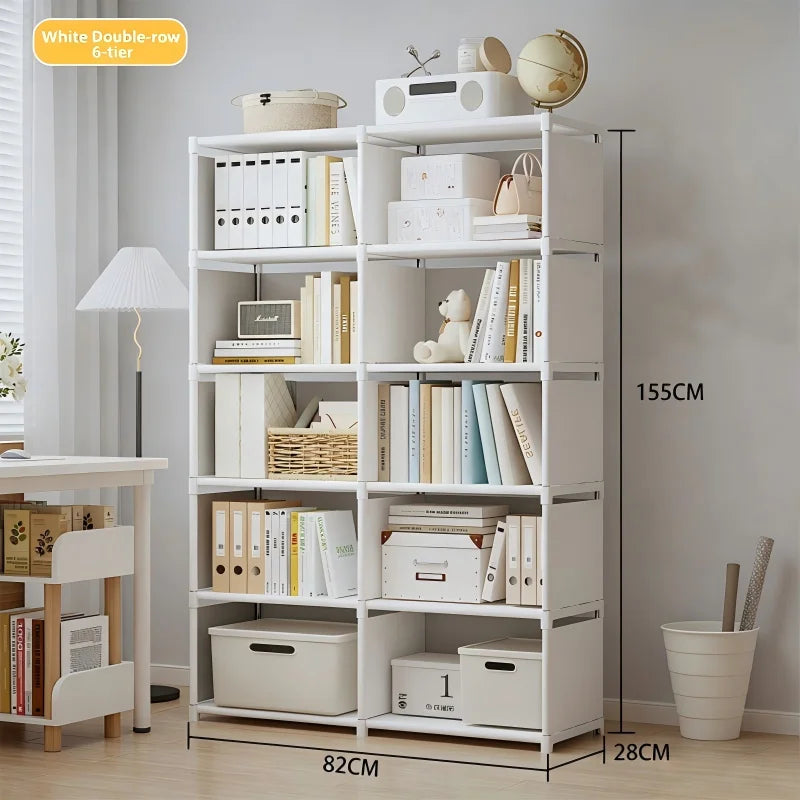 Estante de Livros Multicamadas de Fácil Montagem, Prateleira de Armazenamento para Sala de Estar, Quarto e Estudo, Ideal para Livros, Brinquedos e Diversos