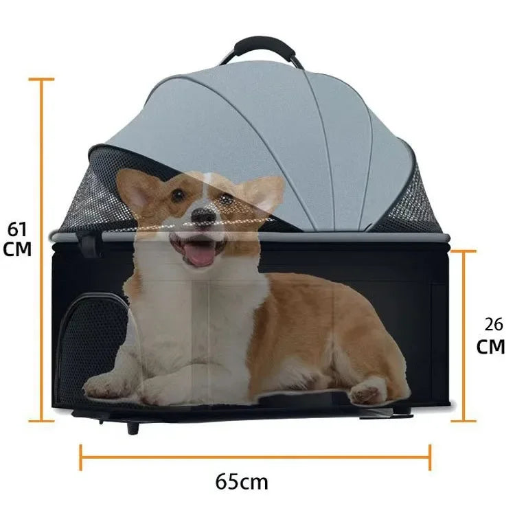 Carrinhos de Passeio para Animais de Estimação 3 em 1 Leves e Dobráveis Projetados Especificamente para Passear Cães, Gatos e Filhotes de Porte Pequeno e Médio ao Ar Livre
