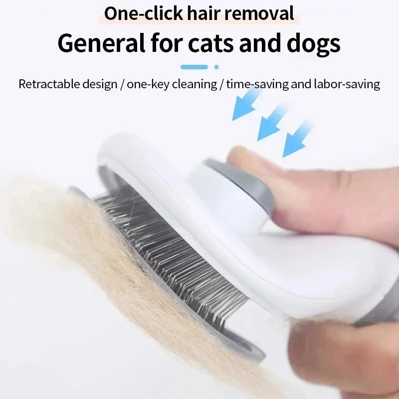 Escova para cães e gatos, pente autolimpante para remoção de pelos de animais de estimação, ferramentas para limpeza de cães e gatos, acessórios para cães