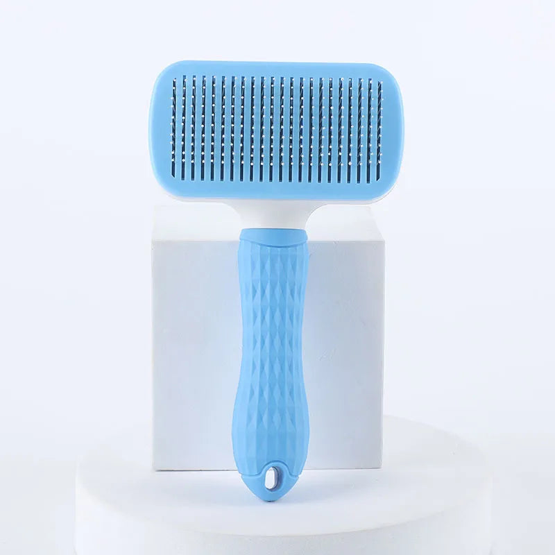 Escova Removedora de Pelos de Animais Autolimpante para Cães e Gatos, Pente de Tosa Eficiente para Desembaraçar Pelos Soltos para Cuidados Diários de Pets