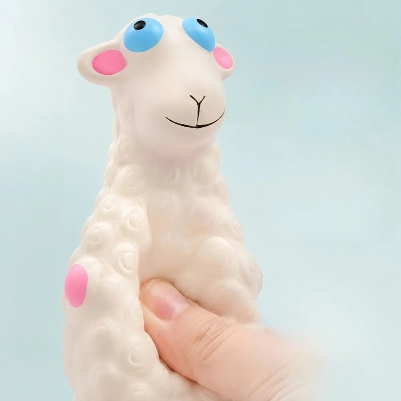 Brinquedos de látex para animais de estimação: brinquedos de borracha para mastigar, com formatos de boi e ovelha, ideais para limpar os dentes dos cães. Brinquedo para mastigar resistente a mordidas, com som, para cães.