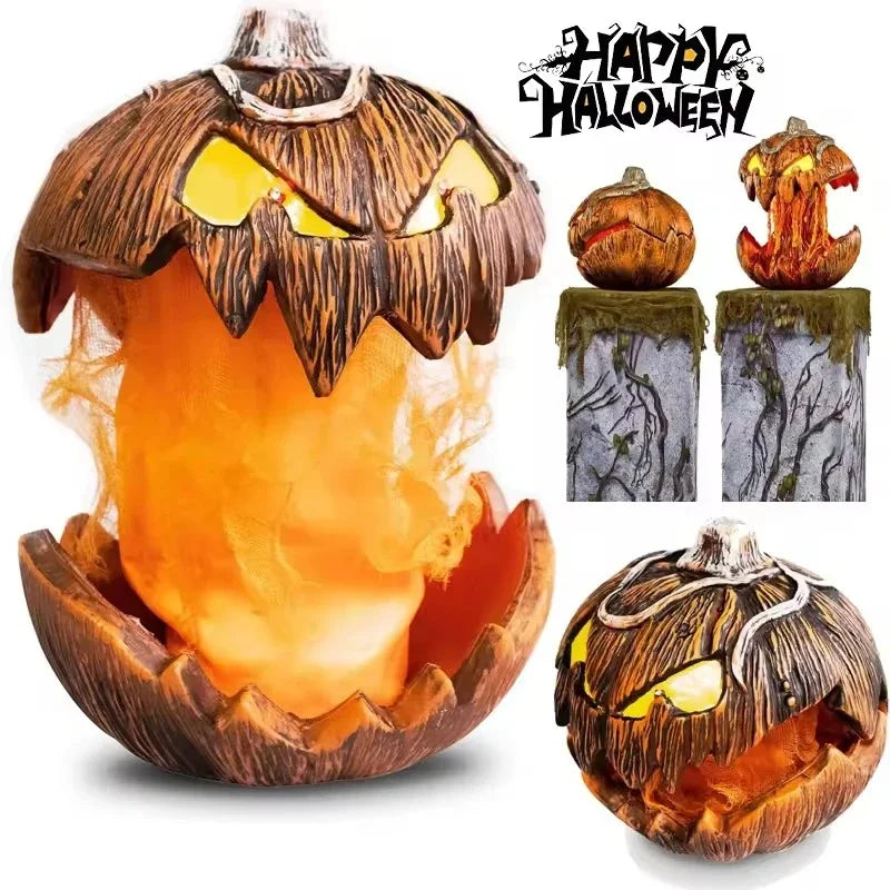 Decoração Animada de Abóbora de Halloween, Ativada por Som, Fala e se Move, Cria uma Atmosfera Assustadora para Decoração de Festa de Halloween