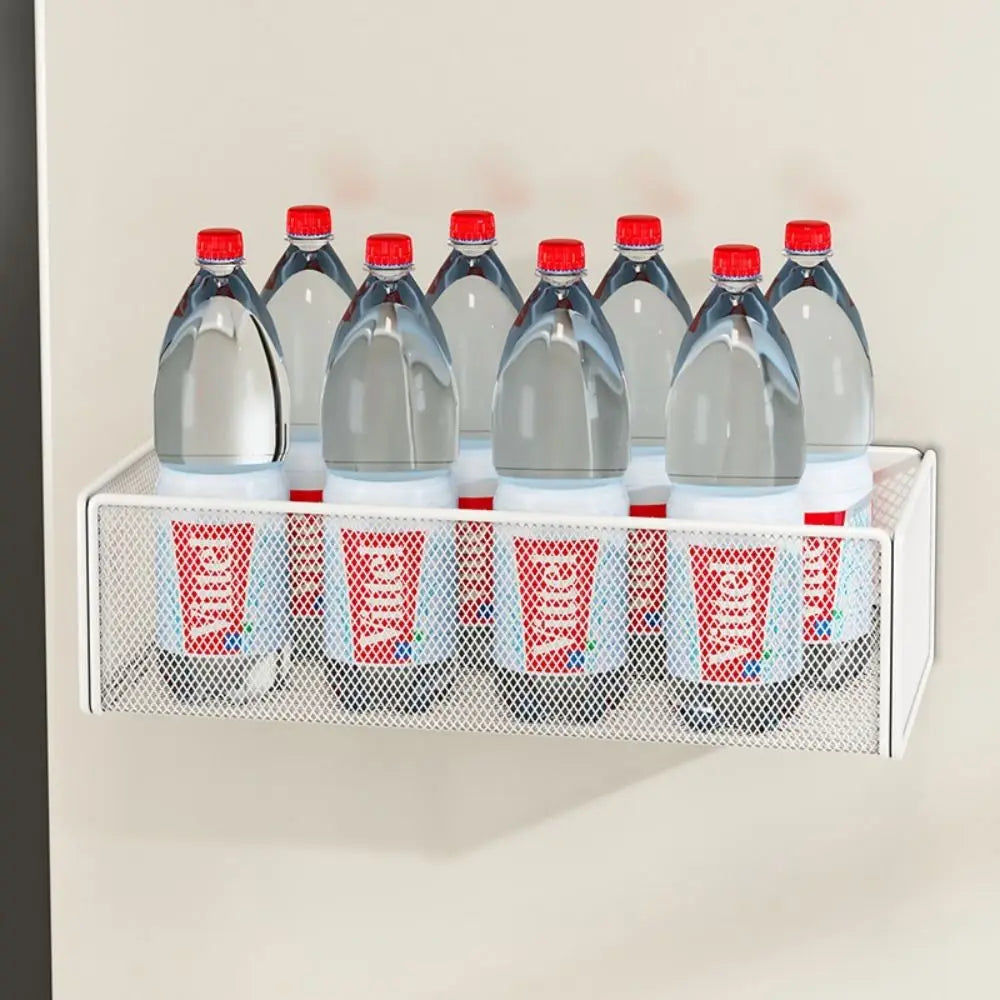 Prateleira Magnética de Metal para Refrigerador, Multifuncional, Sem Furos, Suporte Quadrado Durável para Armazenamento na Cozinha