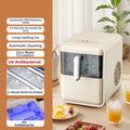 Máquina de Fazer Gelo Portátil 15KG/Dia - Mini de Bancada para Casa/Dormitório/Escritório, Desligamento Automático, Perfeita para Cafeterias/Lojas de Chá (Branca)