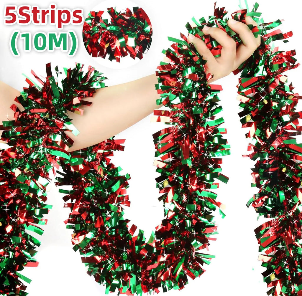 Guirlandas de Natal com Fitas e Laços para Decoração de Balcões, Enfeites para Árvore de Natal, Decoração de Festas e Casa, Adereço Pendente