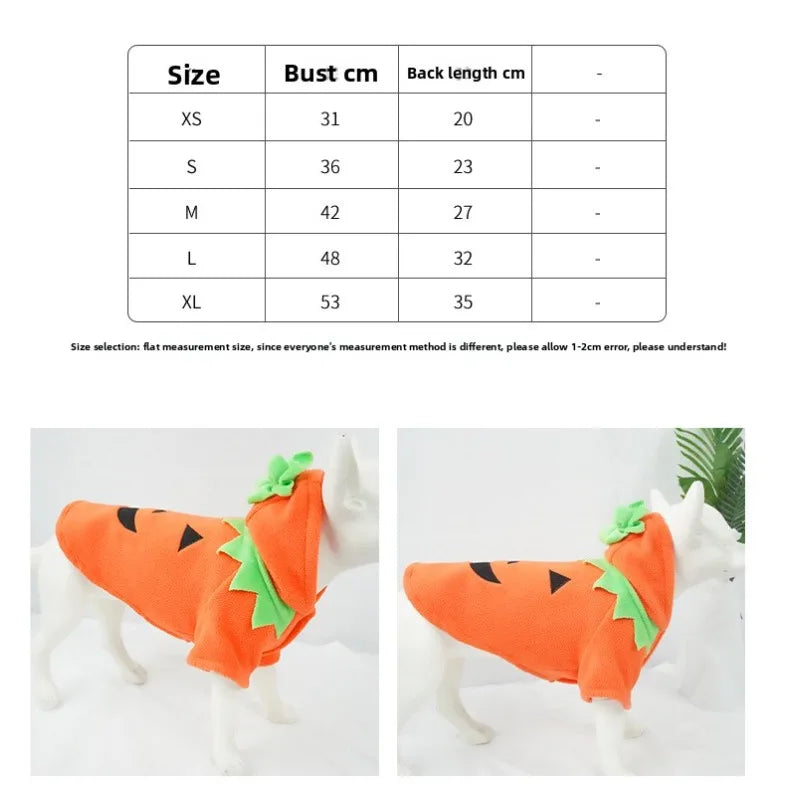 Fantasia de Abóbora para Cães, Oferta Imperdível de Halloween, Roupa Casual para Outono/Inverno.