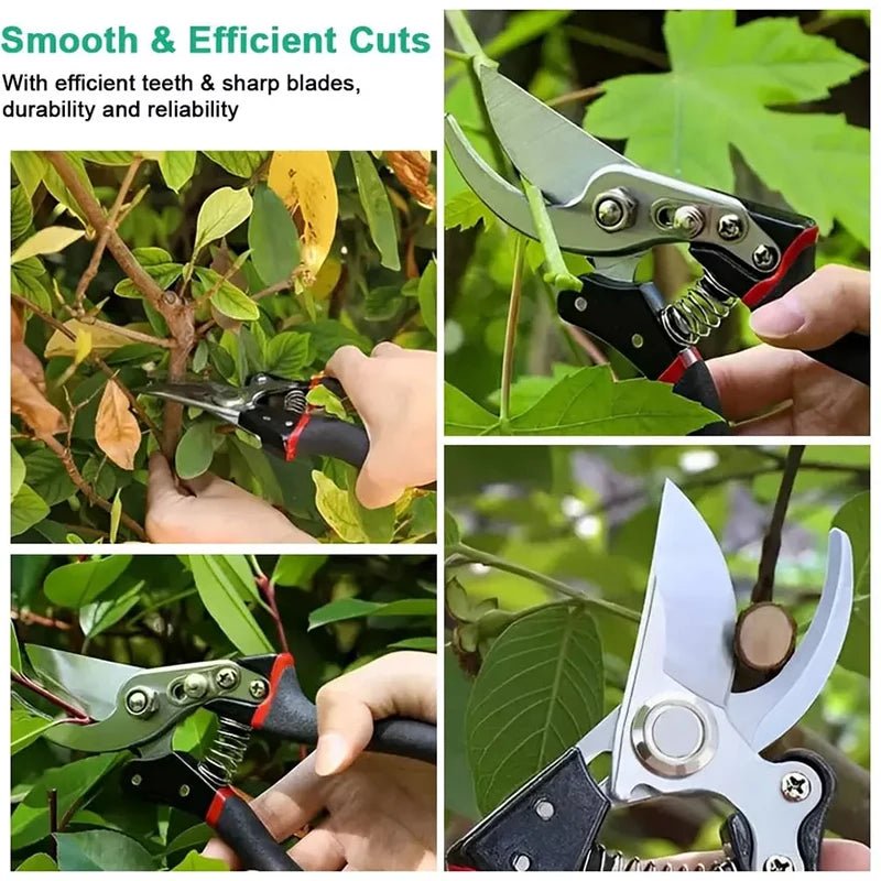 Conjunto de ferramentas de jardinagem multiuso com 5 peças; Tesouras de poda, Sawi dobráveis, tesouras para plantas