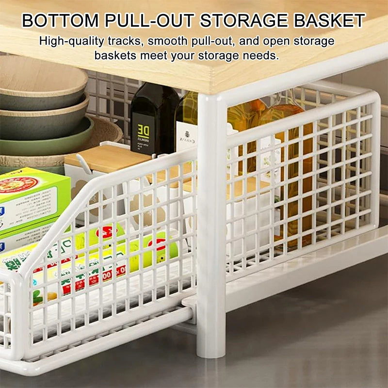 Organizador de Bancada de Cozinha – Prateleira Multiuso para Micro-ondas, Temperos, Máquina de Café e Impressora