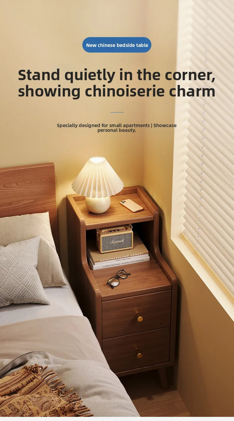 Mesa de Cabeceira Multifuncional para Casa, Armário Estreito de Armazenamento para Quarto Pequeno, Armário de Cabeceira