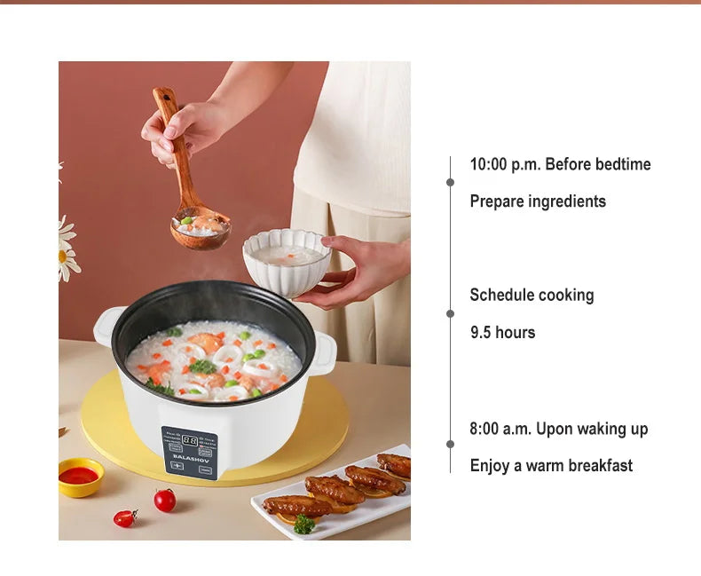 Panela Elétrica Multifuncional 3.5L 220V para Uso Doméstico, Panela Antiaderente, Panela de Arroz Inteligente, Eletrodoméstico Portátil