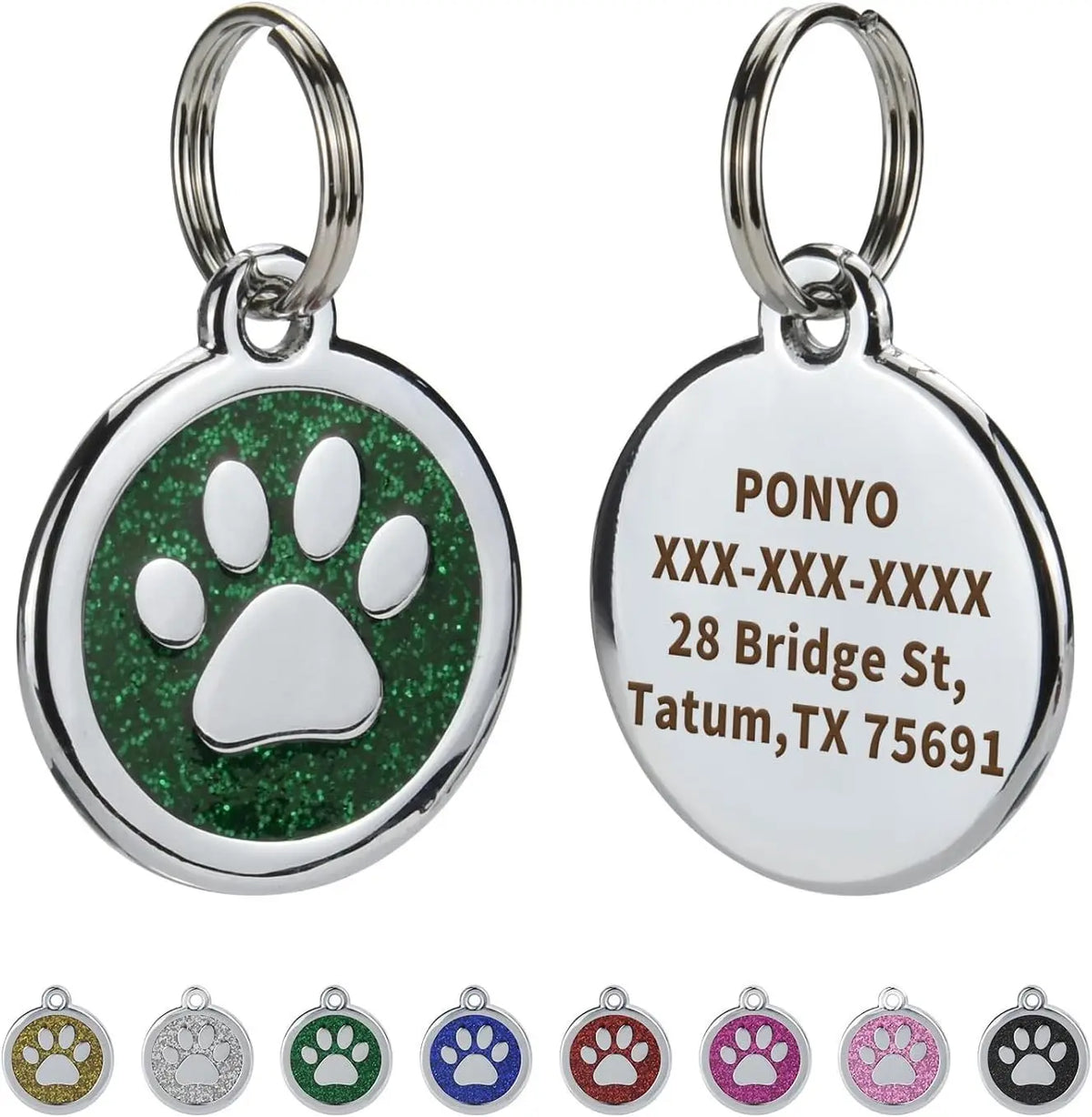 Etiquetas de Identificação para Animais de Estimação com Gravação Gratuita, Pingente Anti-perda para Coleira, Tag Personalizada com Nome de Cachorro, Decoração de Pata de Gato, Produto Personalizado Kasa & Pet
