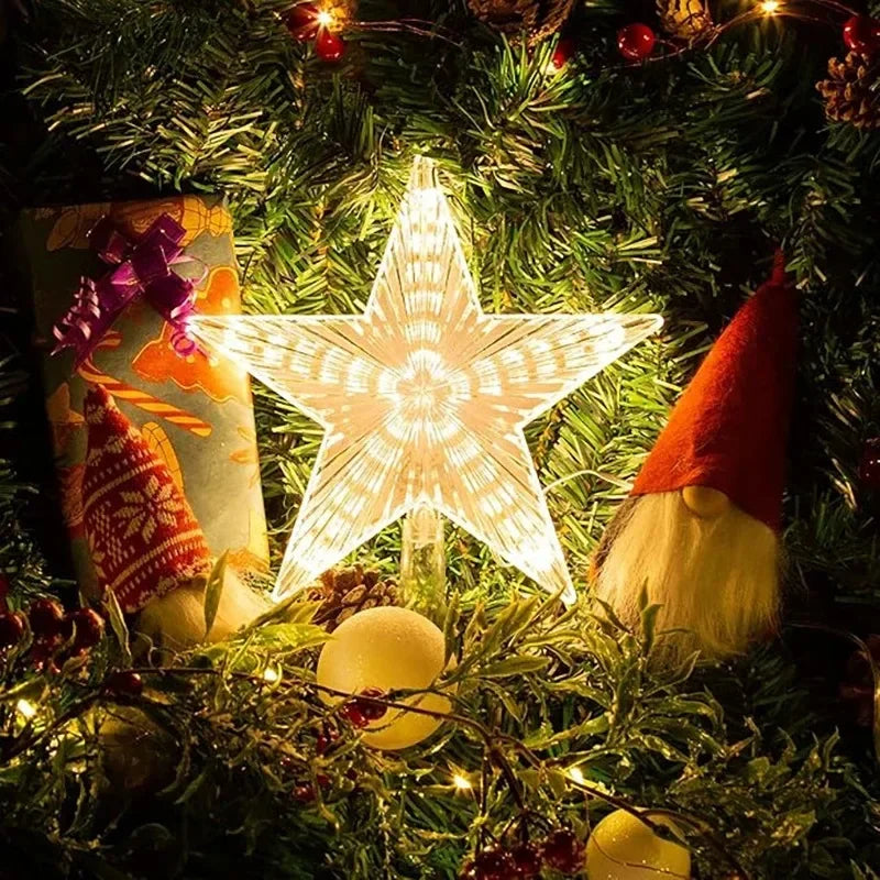 15cm decoração de árvore de natal estrelas luzes brancas quentes decoração de quarto de casa lâmpada led brilhante festival de natal topstar navidad 1.07in