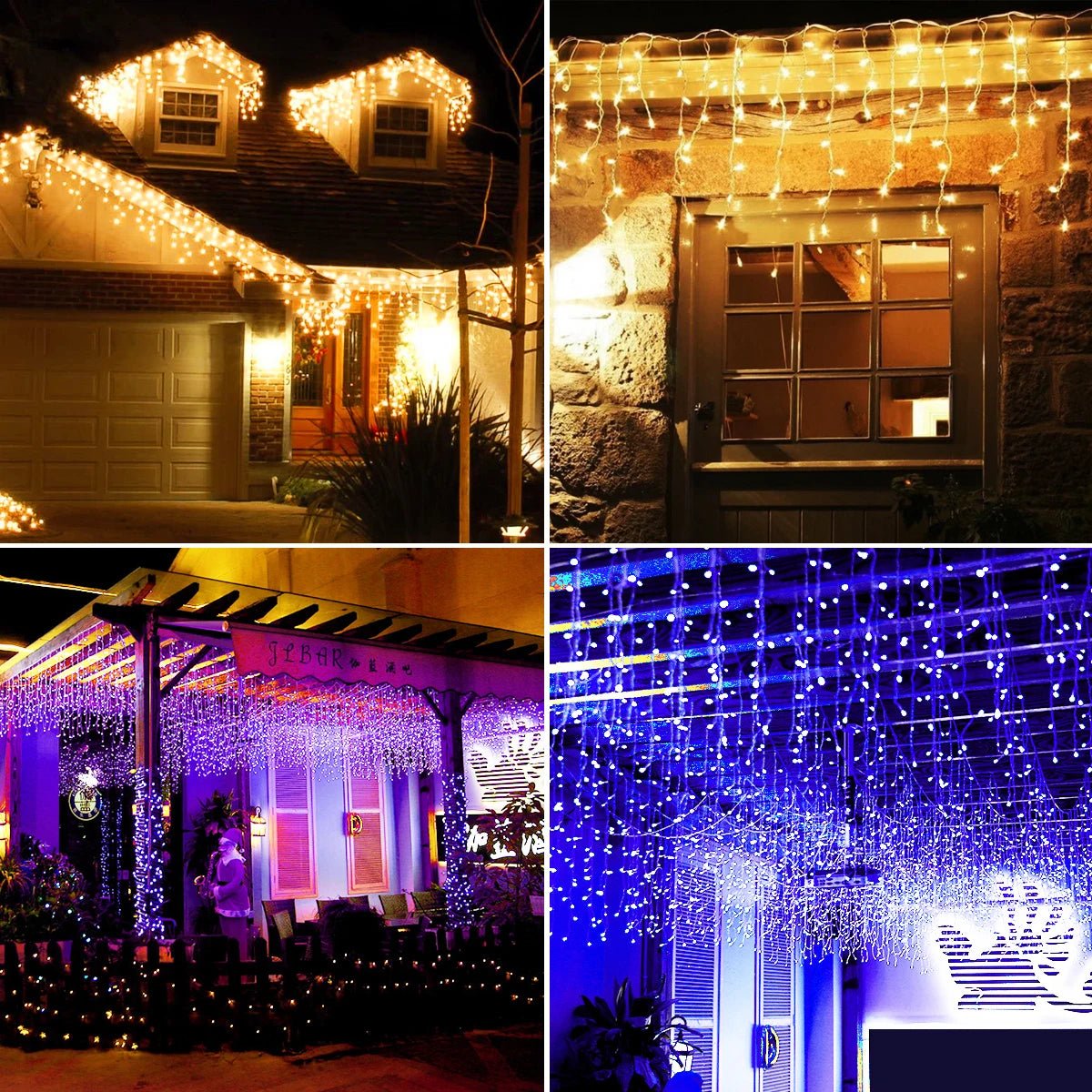 Guirlanda de natal led cortina luzes de sincelo festão luz led droop cachoeira luzes da corda ao ar livre jardim rua beirais decoração