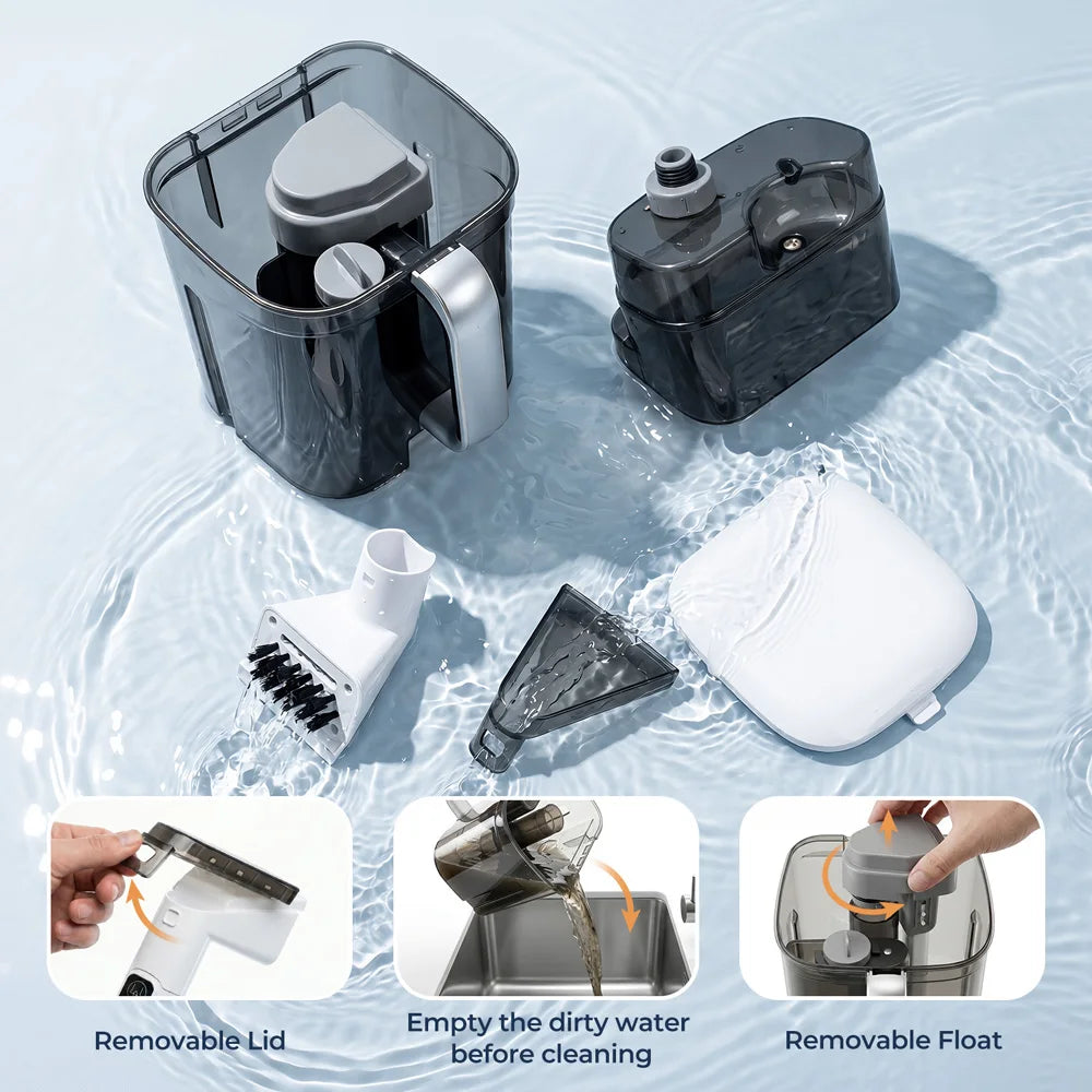 ROUNY Limpador de Estofados 3 em 1, Limpador de Carpete com Água Quente, Fria e Vapor com Sucção de 13kPa para Sofá, Carro e Casa