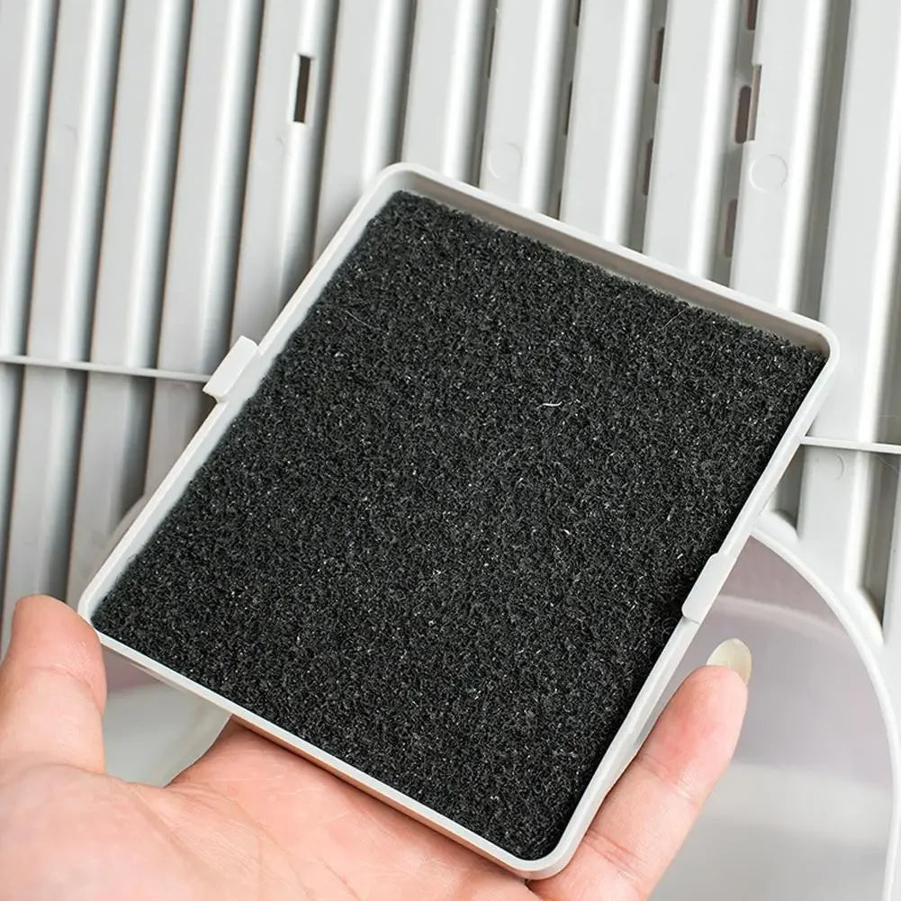 Filtro de algodão com carbono ativado para animais de estimação, 3 peças, alto desempenho de adsorção, para gatos, cães, gatinhos, caixas de areia, banheiro universal
