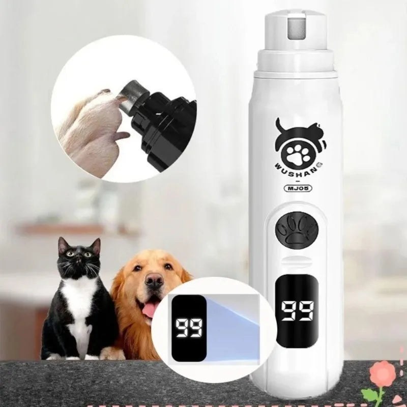 Grande Cortador de Unhas Elétrico para Animais de Estimação, Lixadeira de Unhas para Cães e Gatos, Aparador de Unhas para Higiene e Limpeza de Pets
