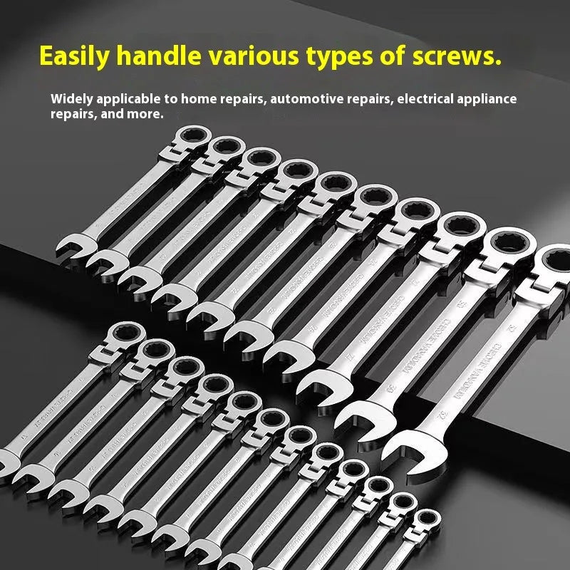 Chave de catraca combinada de 6-32mm72 dentes - chave de extremidade aberta ameixa, 180 °   rotação, ferramenta de manutenção profissional.