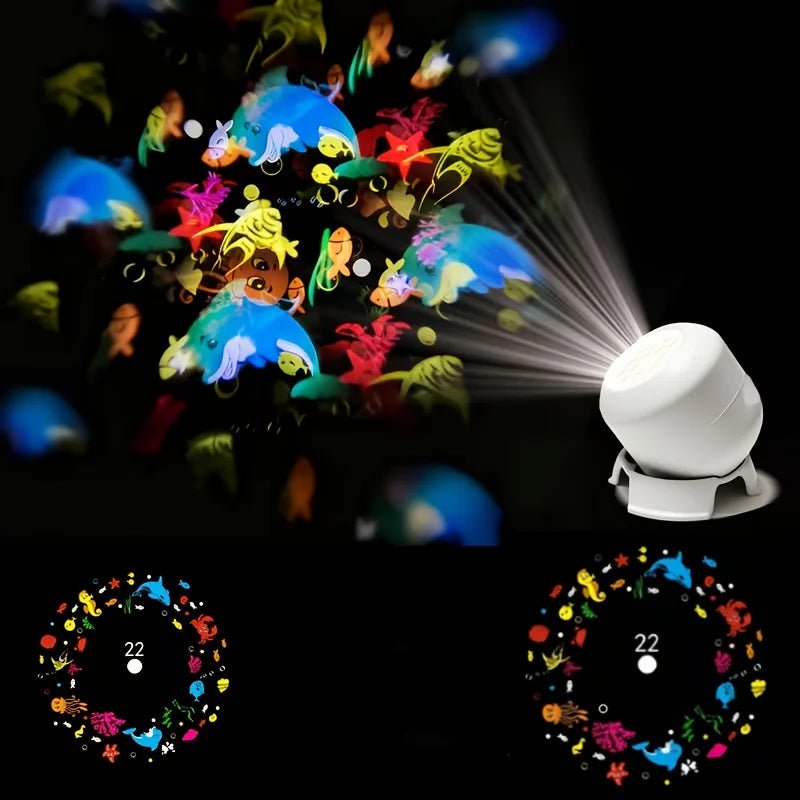 Luz Projetora de Natal, Lâmpada LED Rotativa com 16 Padrões, Luz Colorida para Decoração de Festas de Natal e Halloween - Kasa & Pet