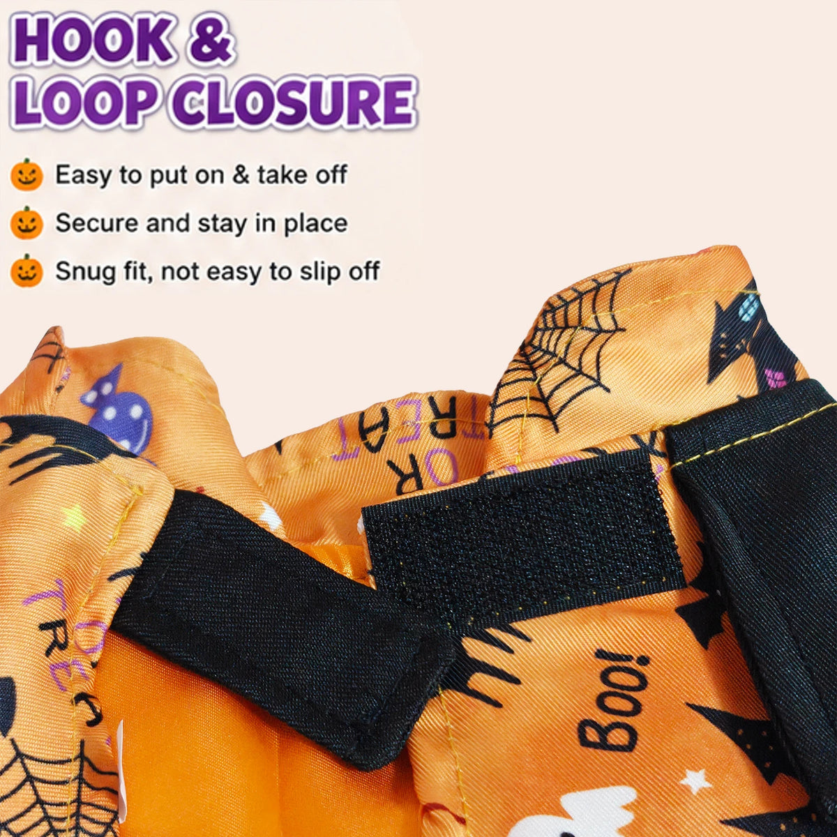 Fantasia de bruxa para Halloween, para gatos e cães de pequeno porte, com chapéu de bruxa e roupa estampada, cordão ajustável e fechos de velcro.