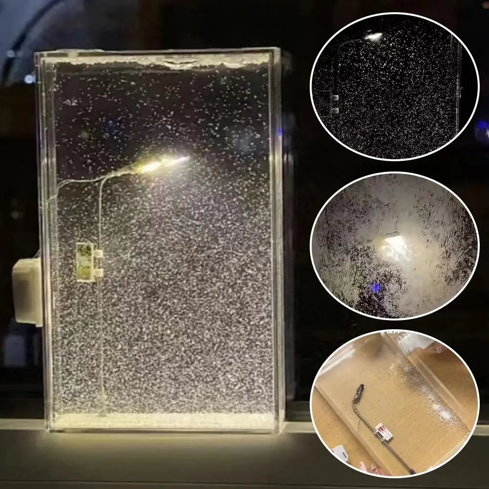 Luzes noturnas de natal pequena luz de rua nevada fluindo noite diy luzes de natal artes e ofícios ornamento de mesa de natal