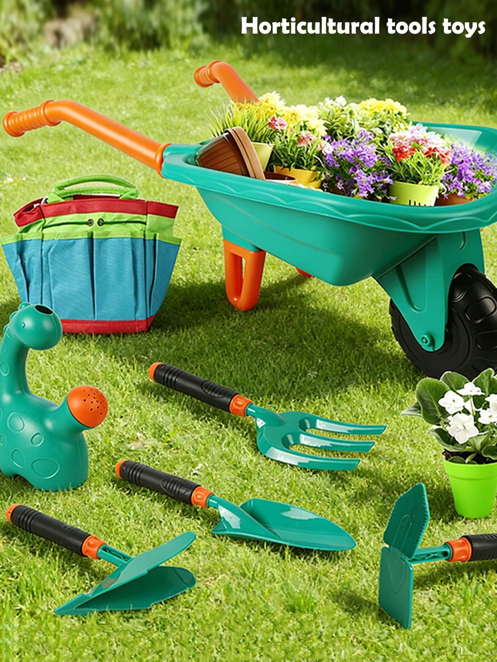Conjunto de Ferramentas de Jardinagem para Crianças, Carrinho de Praia com Acessórios, Luvas e Ferramentas para Plantar Flores, Presentes para Meninos e Meninas