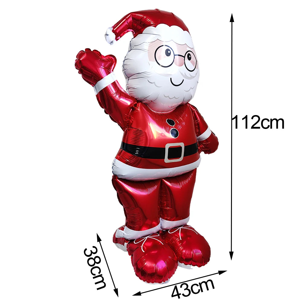 Balão Metalizado de Natal: Boneco de Neve, Rena, Árvore de Natal, Caixa de Presente, Bengala Doce, Luminária de Rua - Decoração de Festa de Inverno e Natal